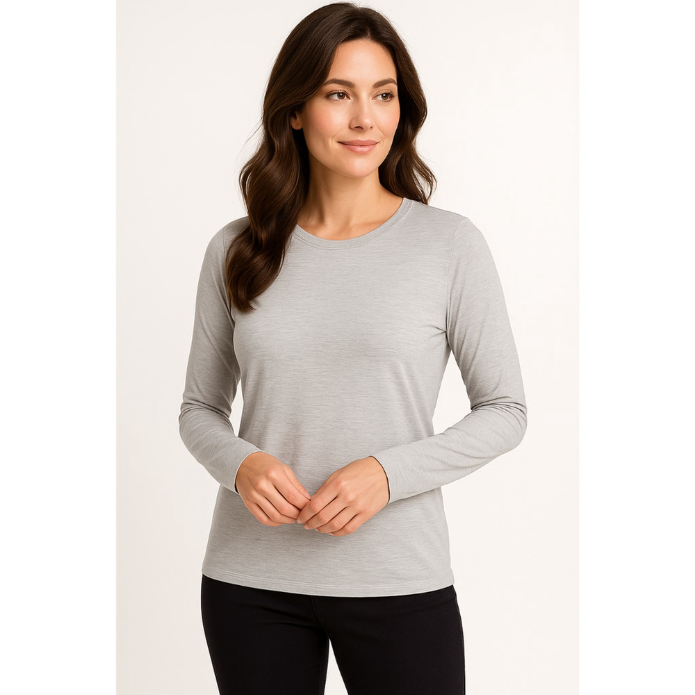 Women’s Bass Outdoor Warm Long Sleeve Shirt – Gray Heather – Size L – NWT